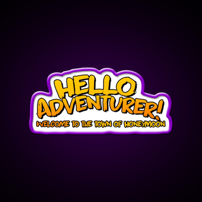 Hello Adventurer Welcome To The Honeymoon Welcome Led Neon Sign Rgb Color - Shineneon