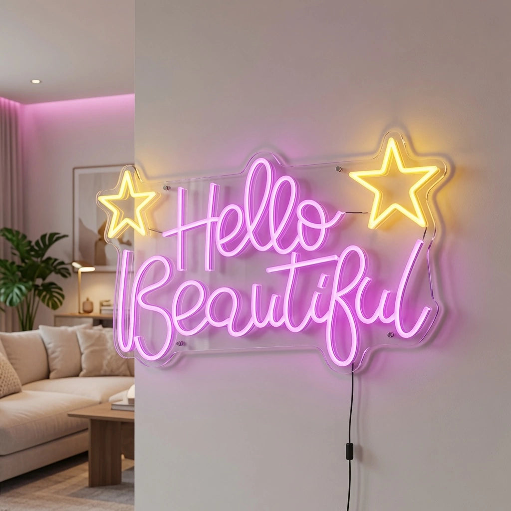 Hello Beautiful LED Neon Sign Home Wall Art - 02 High-Converting Product Image