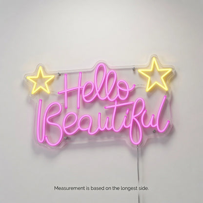 Hello Beautiful LED Neon Sign Home Wall Art - 04 Size Image