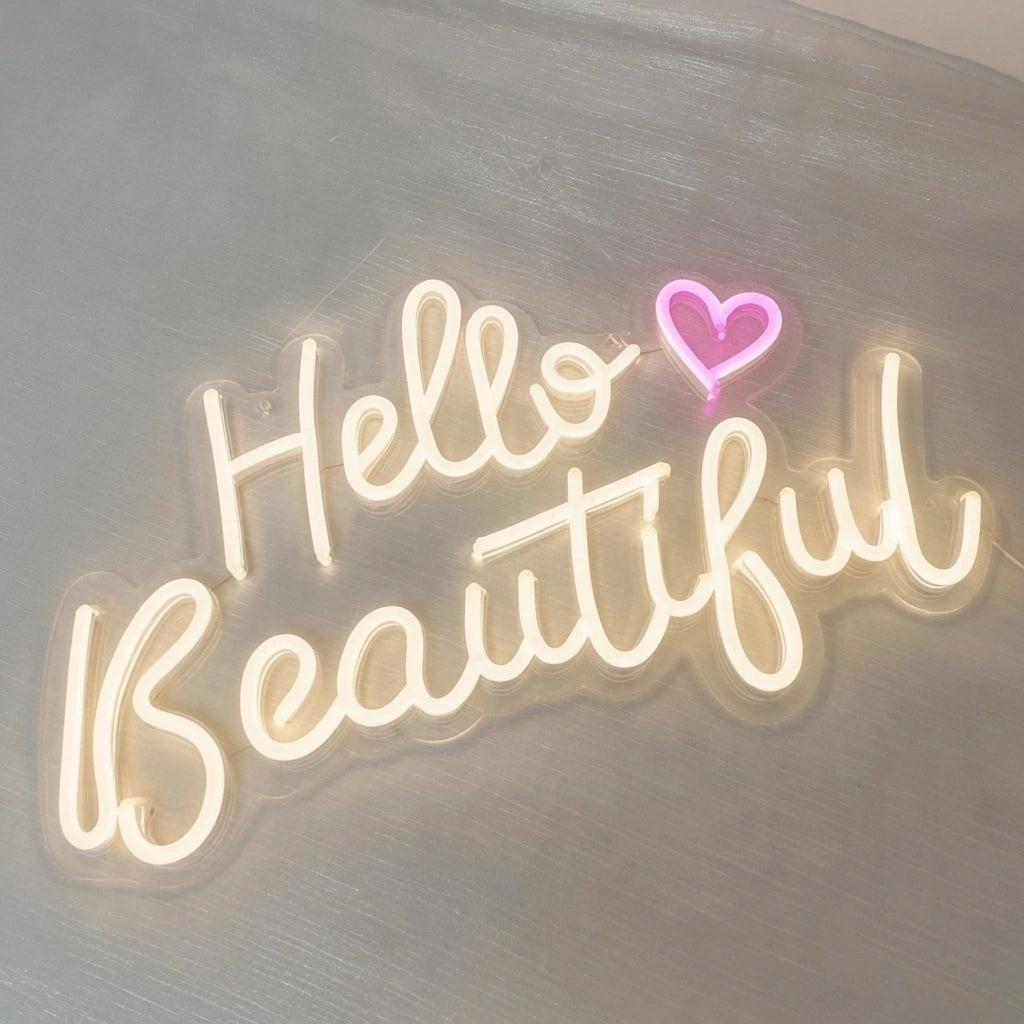 Hello Beautiful LED Neon Sign Wall Decor - 01 Original Product Image