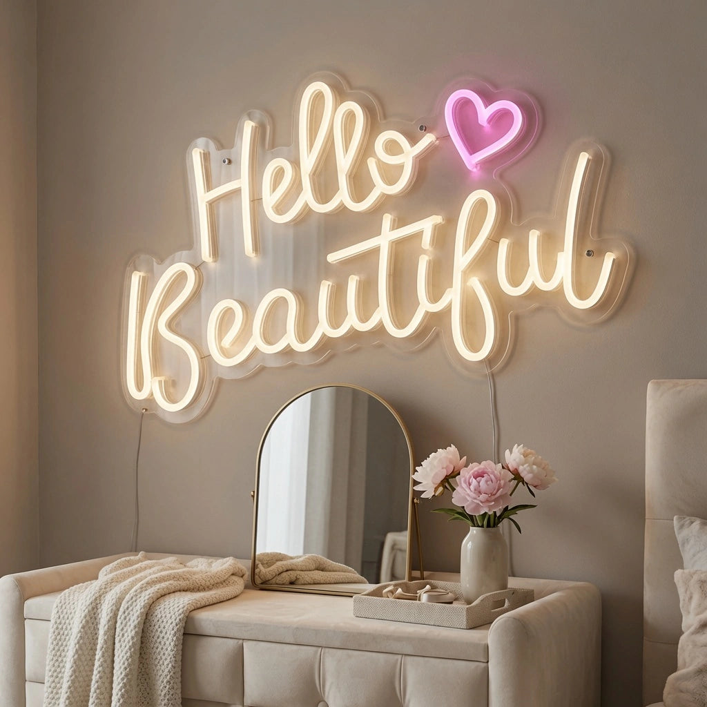 Hello Beautiful LED Neon Sign Wall Decor - 02 High-Converting Product Image