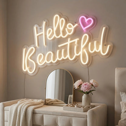Hello Beautiful LED Neon Sign Wall Decor - 02 High-Converting Product Image