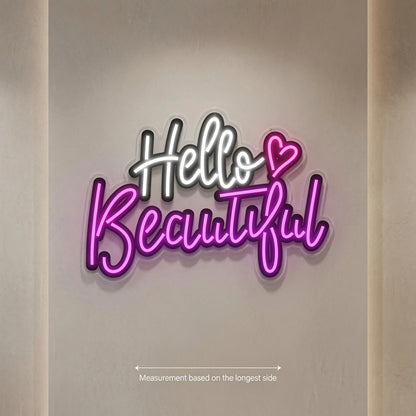 Hello Beautiful LED Neon Sign Wall Neon Sign - 04 Size Image