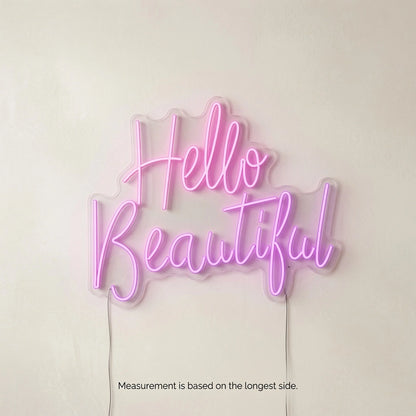 Hello Beautiful Wall Decor LED Neon Sign - 04 Size Image