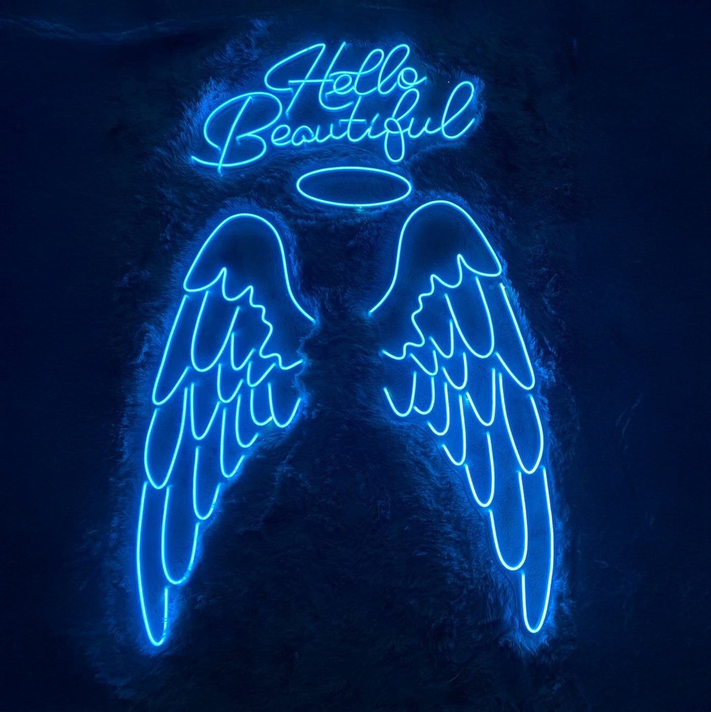 Hello Beautiful Wings Neon Sign