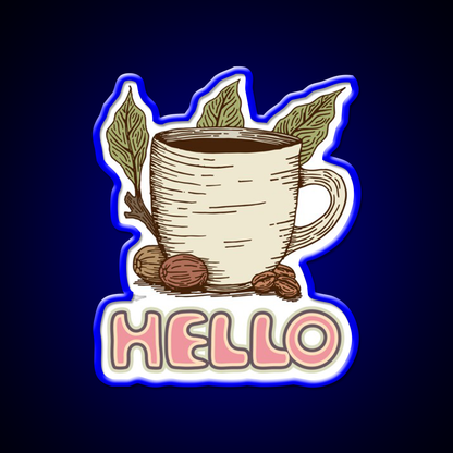 Hello Coffee Moment Cafe Led Neon Sign Espresso Bar Art Rgb Color