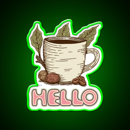 Hello Coffee Moment Cafe Led Neon Sign Espresso Bar Art Rgb Color