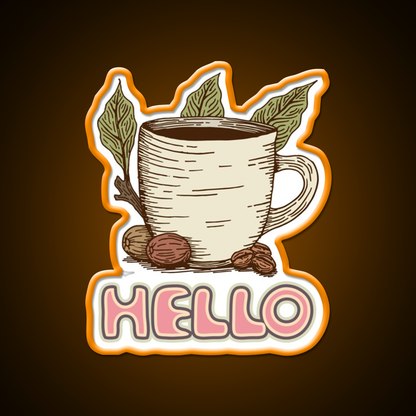 Hello Coffee Moment Cafe Led Neon Sign Espresso Bar Art Rgb Color