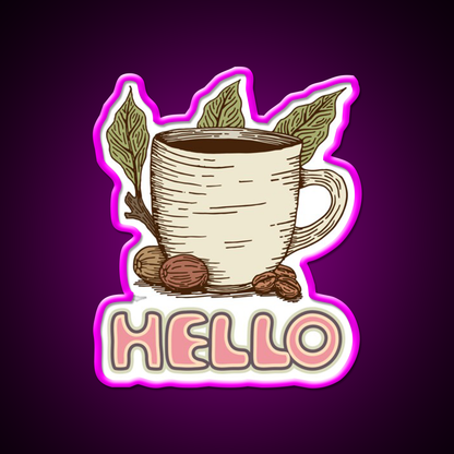 Hello Coffee Moment Cafe Led Neon Sign Espresso Bar Art Rgb Color