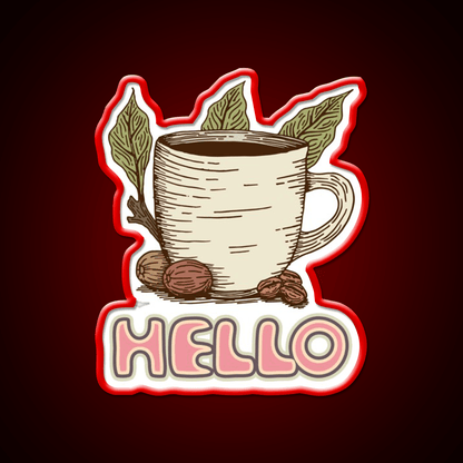 Hello Coffee Moment Cafe Led Neon Sign Espresso Bar Art Rgb Color - Shineneon