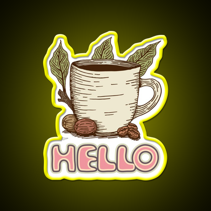 Hello Coffee Moment Cafe Led Neon Sign Espresso Bar Art Rgb Color