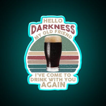 Hello Darkness My Old Friend Beer Bar Decor Led Neon Sign Rgb Color - Size and dimension reference