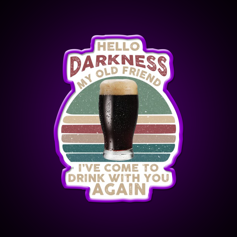 Hello Darkness My Old Friend Beer Bar Decor Led Neon Sign Rgb Color - LED neon sign view 9