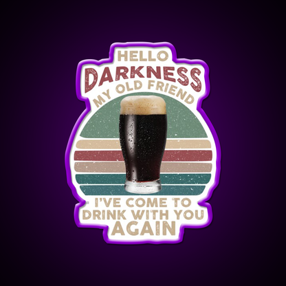 Hello Darkness My Old Friend Beer Bar Decor Led Neon Sign Rgb Color - LED neon sign view 9