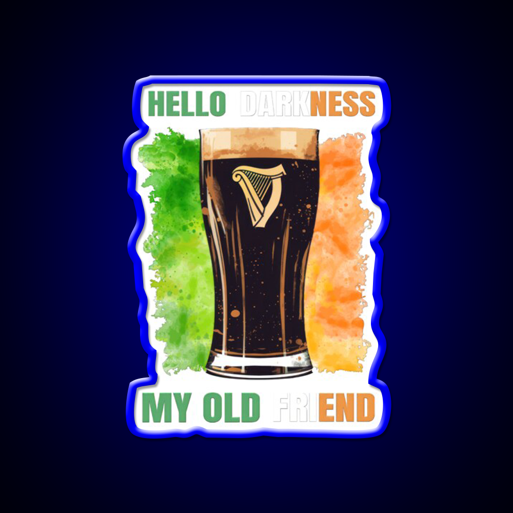 Hello Darkness My Old Friend Irish Stout Beer Bar Decor Led Neon Sign Rgb Color - LED neon sign view 5