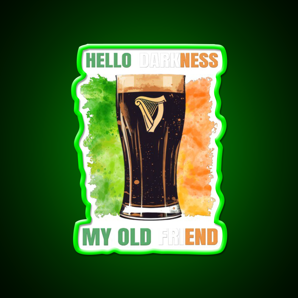 Hello Darkness My Old Friend Irish Stout Beer Bar Decor Led Neon Sign Rgb Color - LED neon sign view 8
