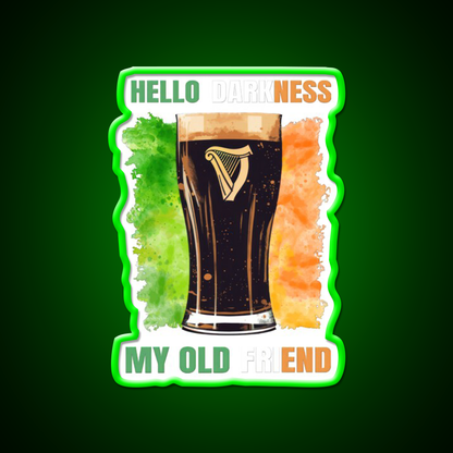 Hello Darkness My Old Friend Irish Stout Beer Bar Decor Led Neon Sign Rgb Color - LED neon sign view 8