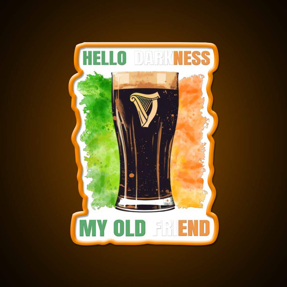 Hello Darkness My Old Friend Irish Stout Beer Bar Decor Led Neon Sign Rgb Color - LED neon sign view 6
