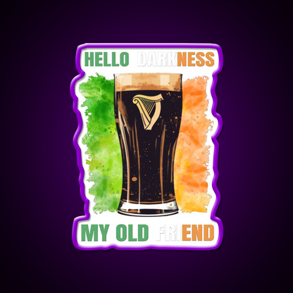Hello Darkness My Old Friend Irish Stout Beer Bar Decor Led Neon Sign Rgb Color - LED neon sign view 9