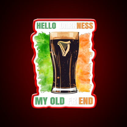 Hello Darkness My Old Friend Irish Stout Beer Bar Decor Led Neon Sign Rgb Color - LED neon sign view 10