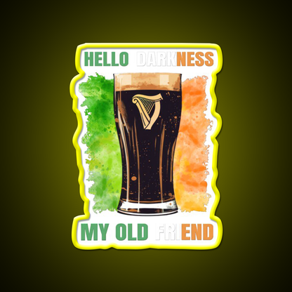 Hello Darkness My Old Friend Irish Stout Beer Bar Decor Led Neon Sign Rgb Color - LED neon sign view 7