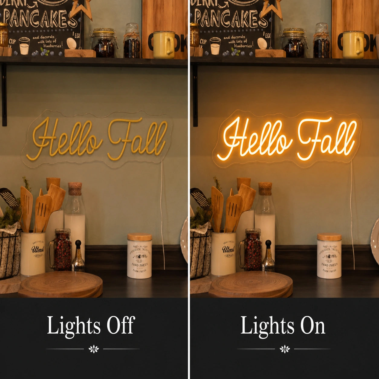 Hello Fall Text LED Neon Sign main product image