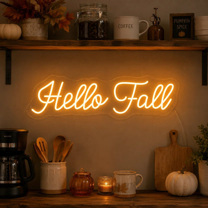 Hello Fall Text LED Neon Sign - Shineneon