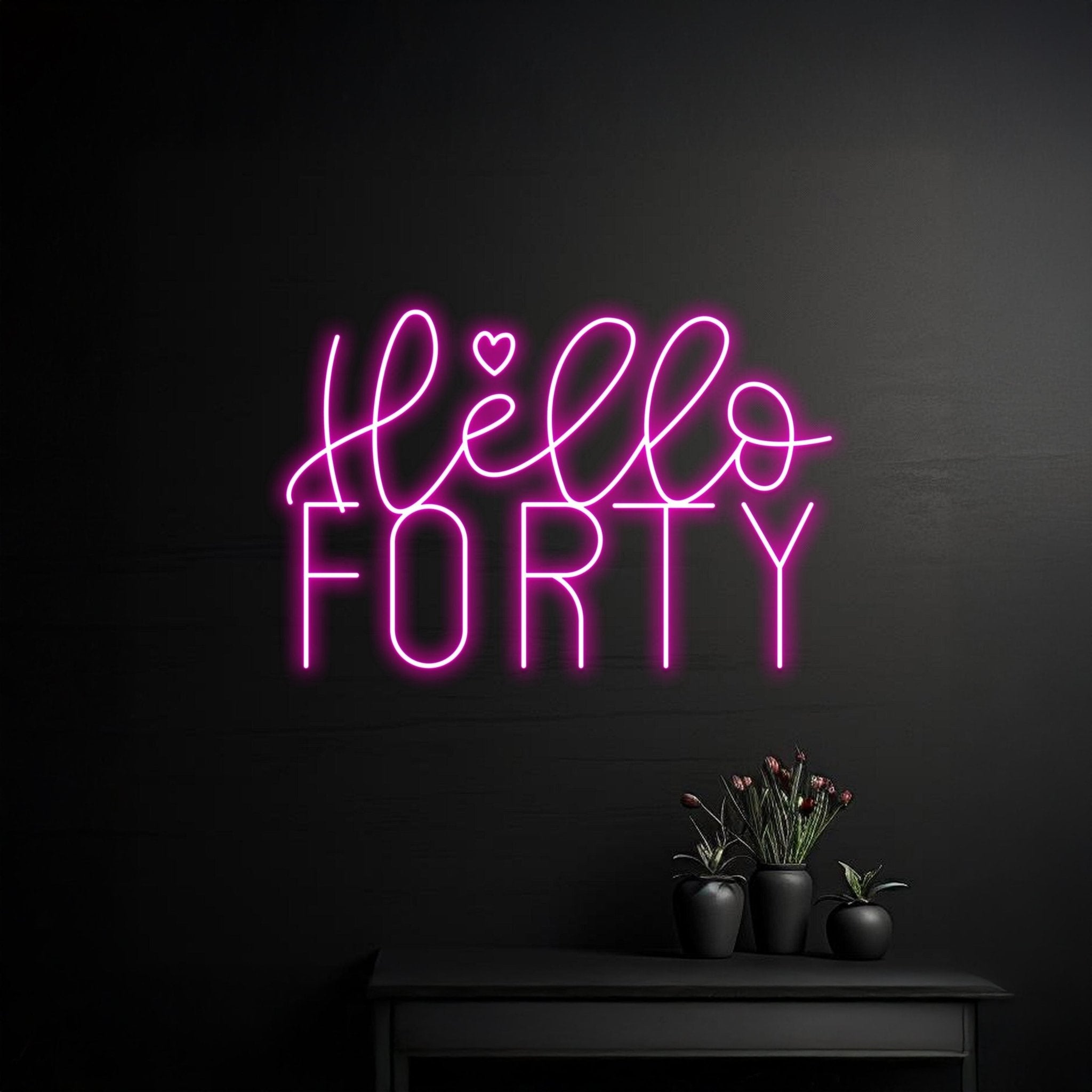 Hello Forty Neon Signtext Led Sign - Shineneon