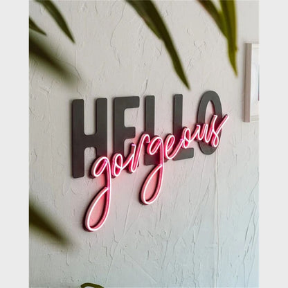 Hello Gorgeous 3D Frontlit Channel Letters Led Light Sign