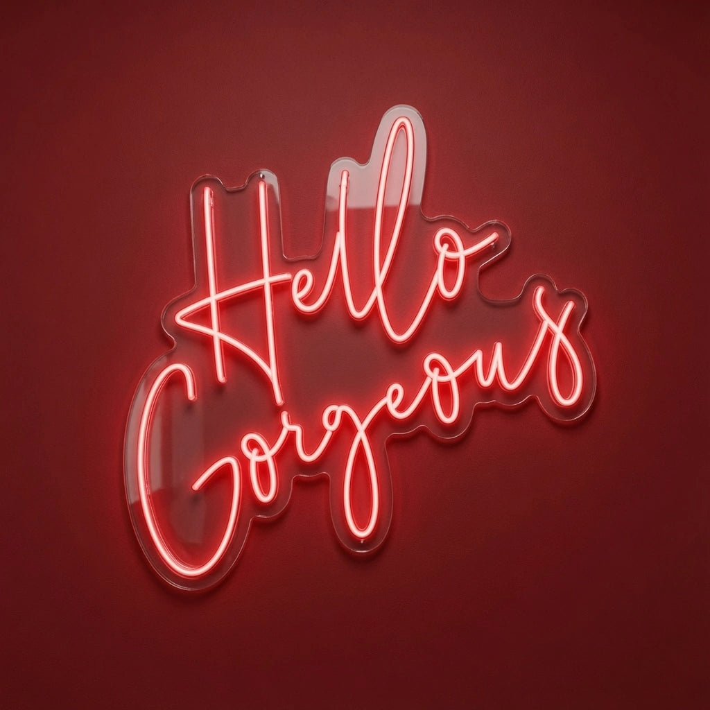 Hello Gorgeous Cafe Wall Art LED Neon Sign - 01 Original Product Image
