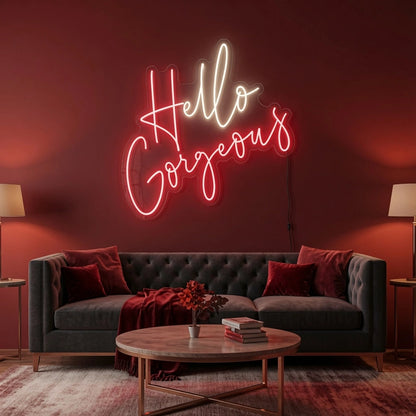 Hello Gorgeous Cafe Wall Art LED Neon Sign - 02 High-Converting Product Image