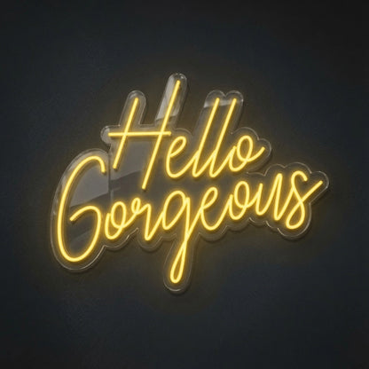 Hello Gorgeous Cafe Wall Decor LED Neon Sign - 01 Original Product Image