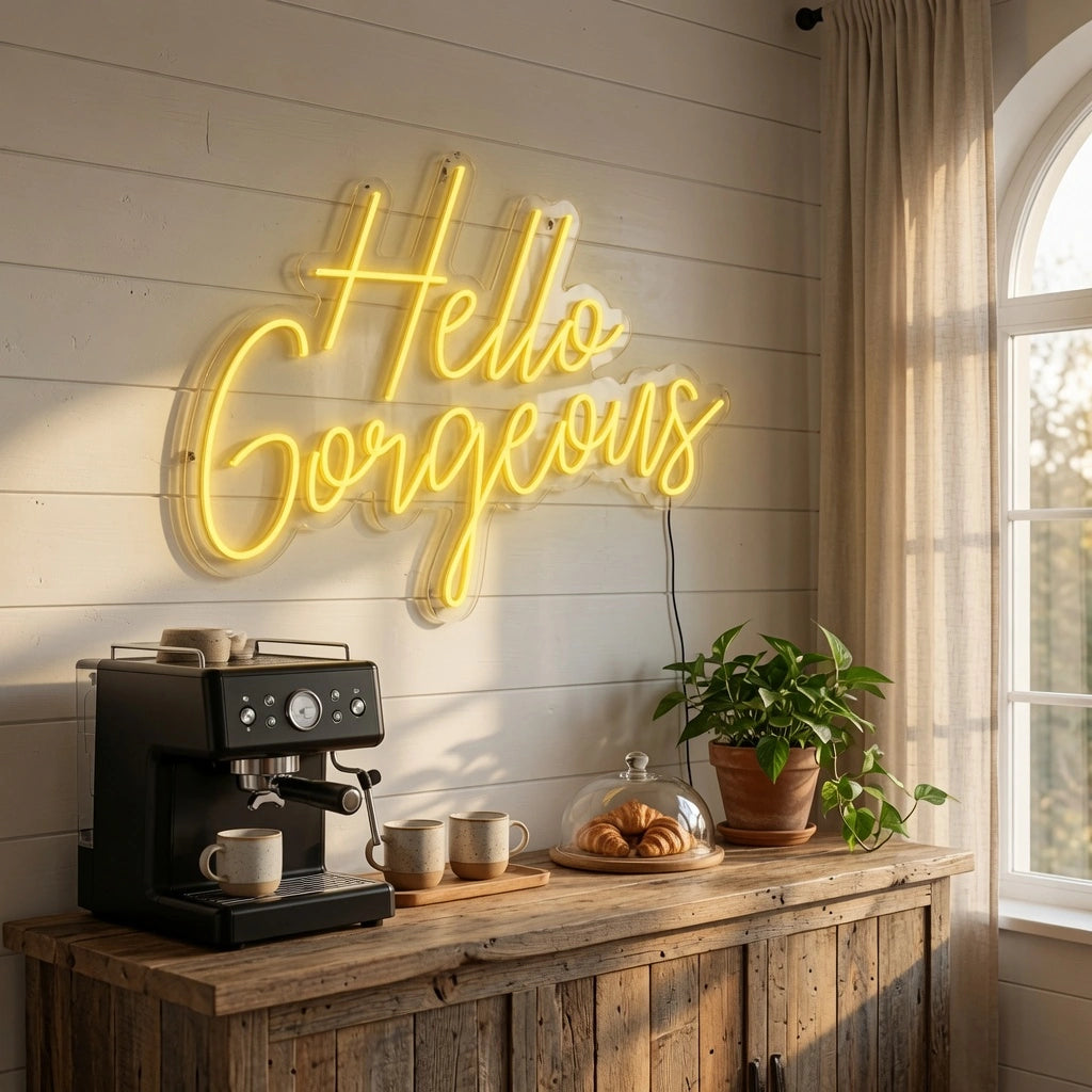 Hello Gorgeous Cafe Wall Decor LED Neon Sign - 02 High-Converting Product Image