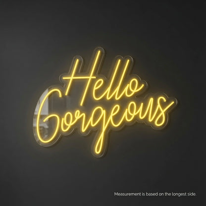 Hello Gorgeous Cafe Wall Decor LED Neon Sign - 04 Size Image