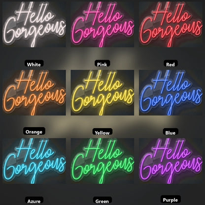 Hello Gorgeous Cafe Wall Decor LED Neon Sign - 05 Color Grid