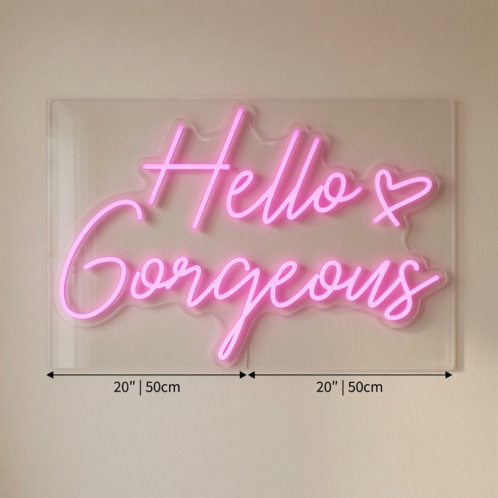 Hello Gorgeous LED Neon Sign Bedroom Decor - 04 Size Image