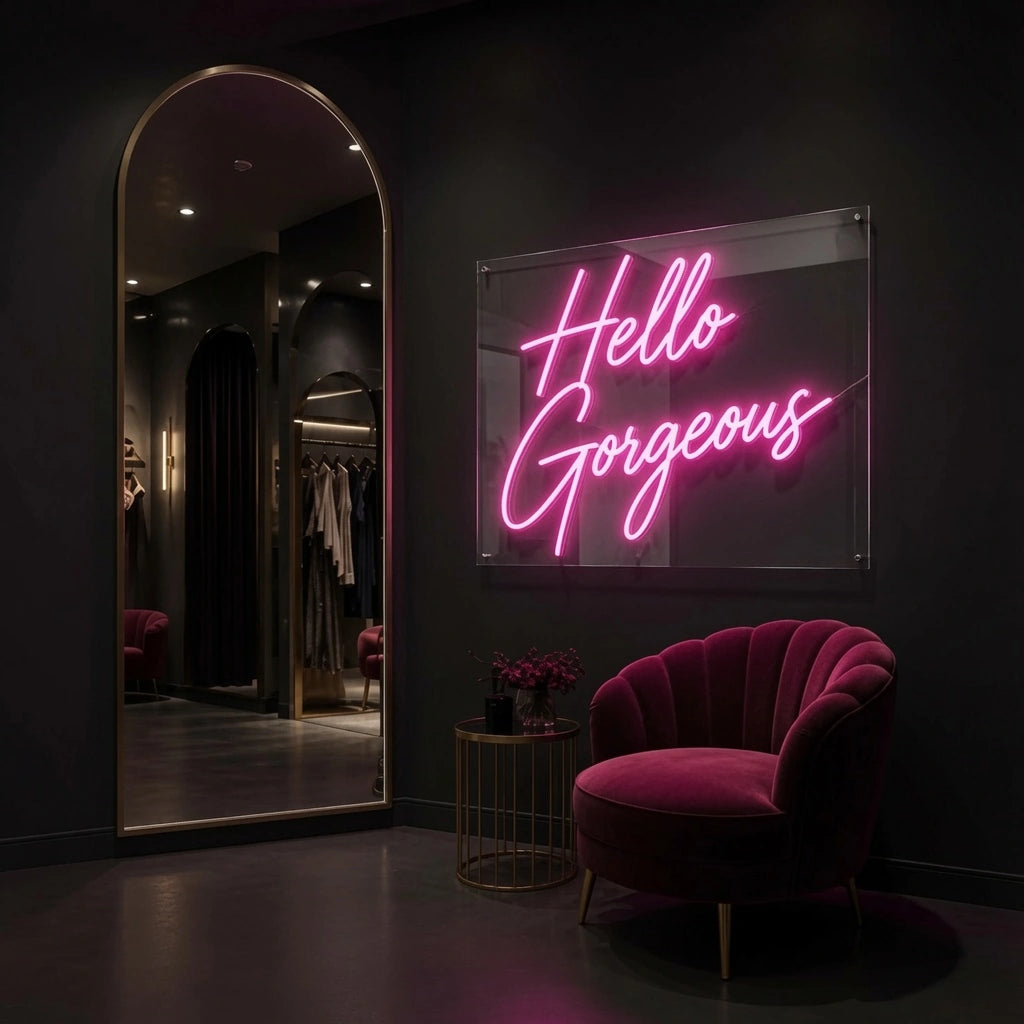Hello Gorgeous LED Neon Sign Bedroom Decor Wall Neon Sign - 01 Original Product Image