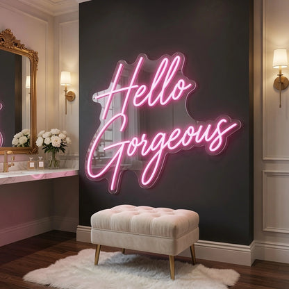 Hello Gorgeous LED Neon Sign Bedroom Decor Wall Neon Sign - 02 High-Converting Product Image