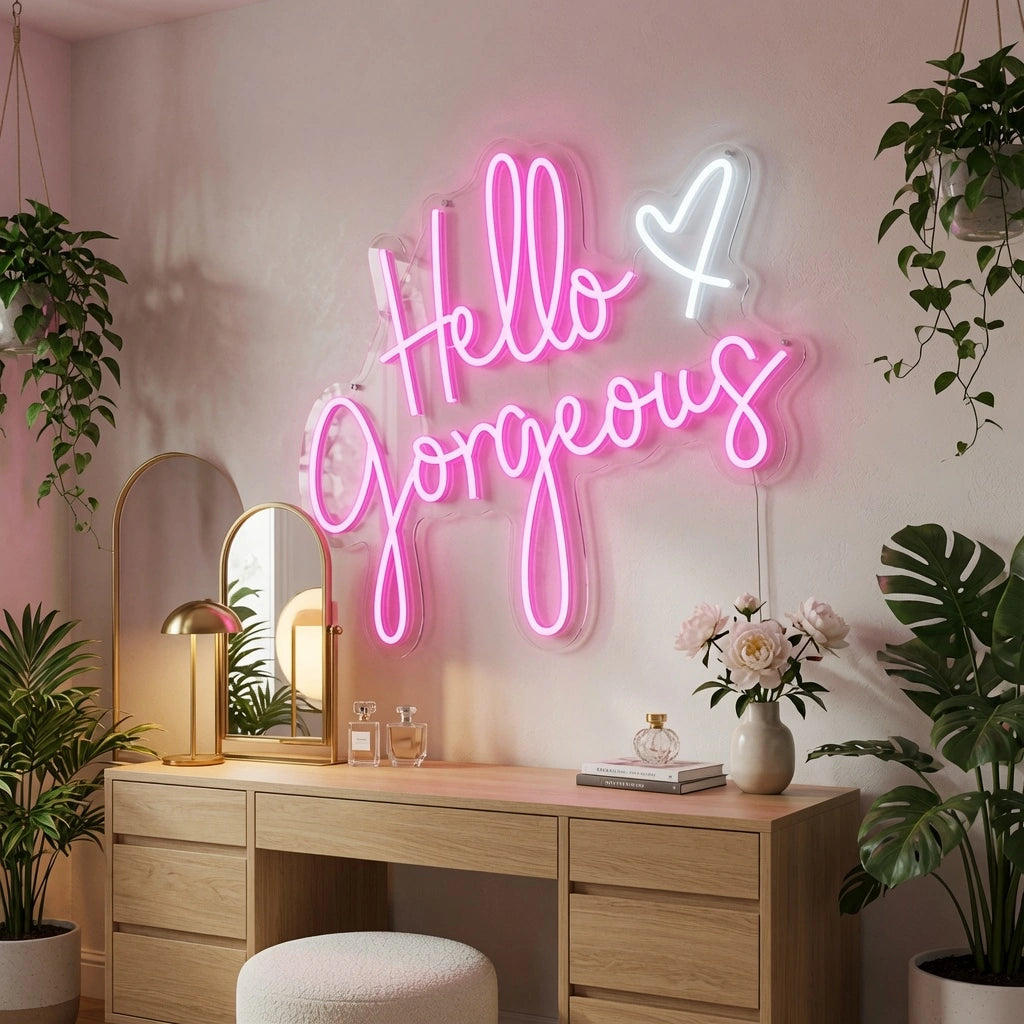 Hello Gorgeous LED Neon Sign Home Art - 02 High-Converting Product Image