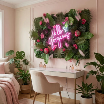 Hello Gorgeous LED Neon Sign Home Art - 03 Real Lifestyle Scene
