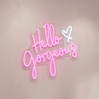 Hello Gorgeous LED Neon Sign Home Art - 04 Size Image