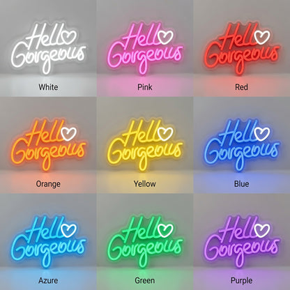 Hello Gorgeous LED Neon Sign Home Decor - 05 Color Grid