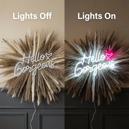 Hello Gorgeous LED Neon Sign Home Decor Wall Neon Sign - 06 Day Night Comparison