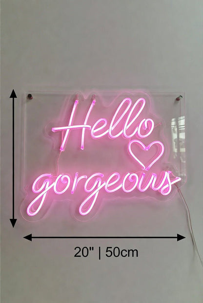 Hello Gorgeous LED Neon Sign Home Wall Art - Shineneon