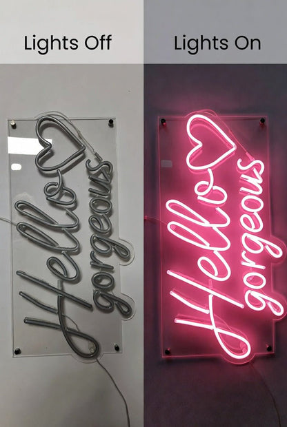 Hello Gorgeous LED Neon Sign Home Wall Art - Shineneon