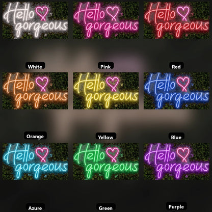 Hello Gorgeous LED Neon Sign Home Wall Art Wall Decor - 05 Color Grid