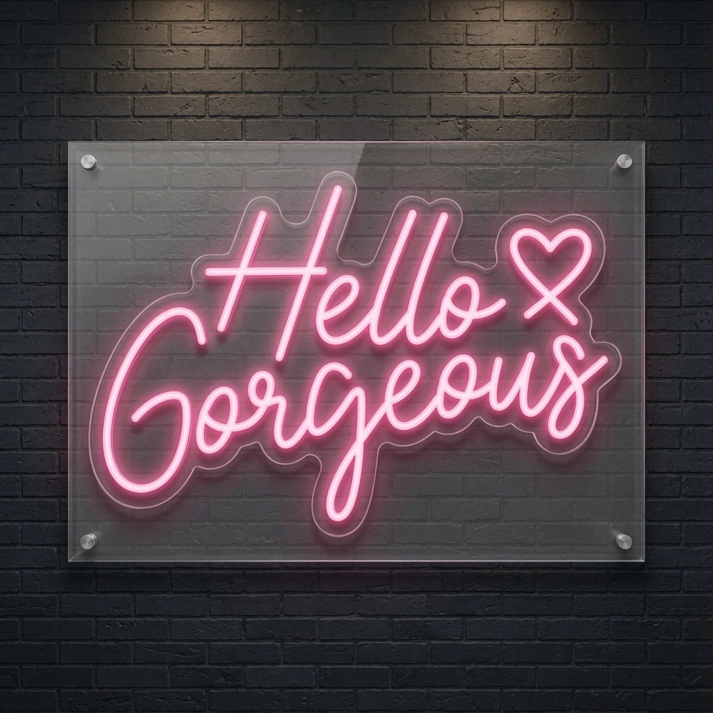 Hello Gorgeous LED Neon Sign Living Room Decor - 01 Original Product Image
