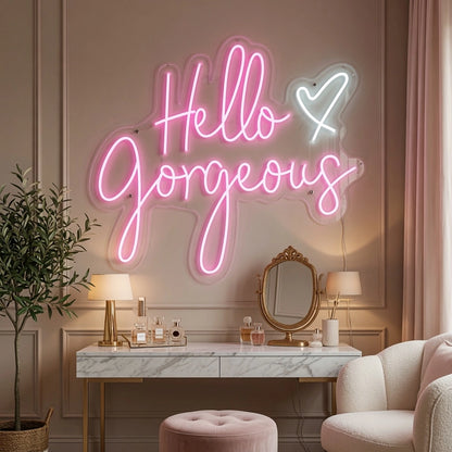 Hello Gorgeous LED Neon Sign Wall Art - 02 High-Converting Product Image