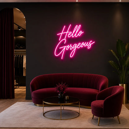 Hello Gorgeous LED Neon Sign Wall Decor - 04 Size Image