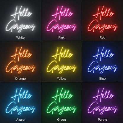 Hello Gorgeous LED Neon Sign Wall Neon Sign - 05 Color Grid